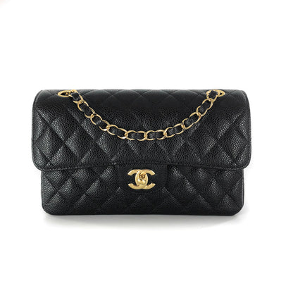 Small Caviar Double Flap GHW