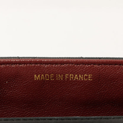 Chanel Around 1990 Made Bicolor Classic Flap Chain Bag Mini Black/Bordeaux