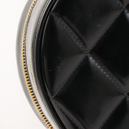 Chanel Around 1995 Made Patent Heart Cc Mark Stitch Vanity Black