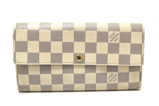 Louis Vuitton Damier Azur Canvas Sarah Long Wallet