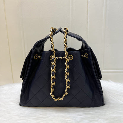 Chanel 25 Small Hobo Bag in 25S Navy Caviar and AGHW (Model: AS5293)
