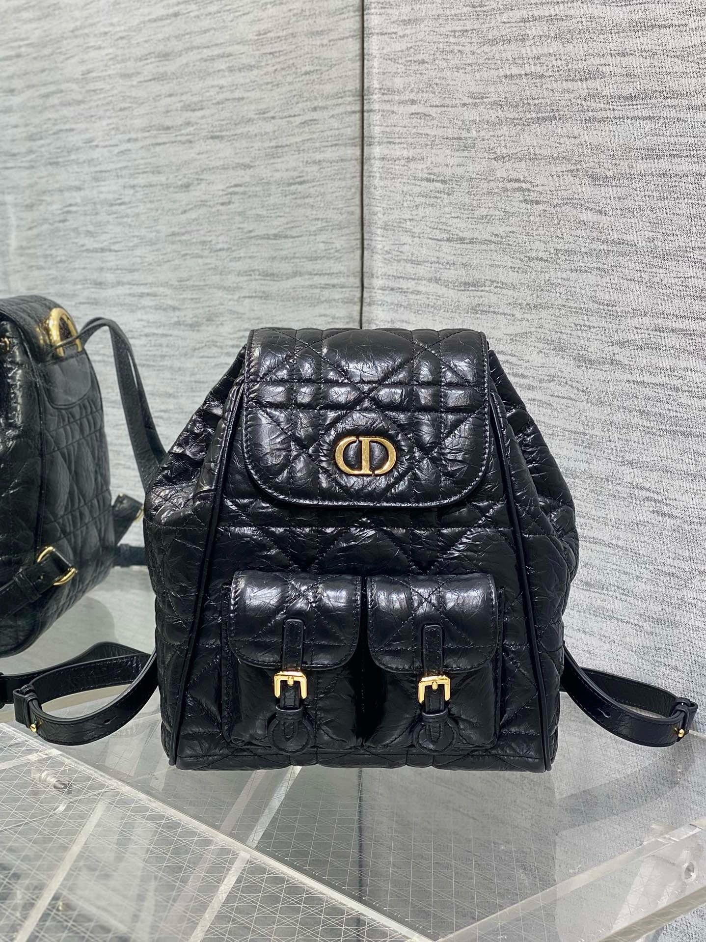 DR523 Small/Medium Dior Caro Backpack / HIGHEST QUALITY VERSION