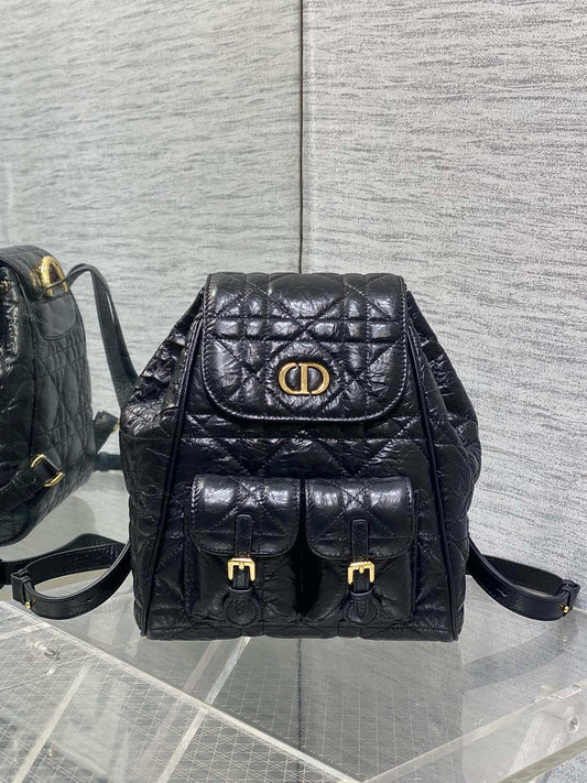 DR523 Small/Medium Dior Caro Backpack / HIGHEST QUALITY VERSION