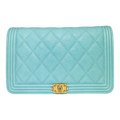Chanel Tiffany Blue Boy Wallet on Chain