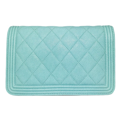 Chanel Tiffany Blue Boy Wallet on Chain