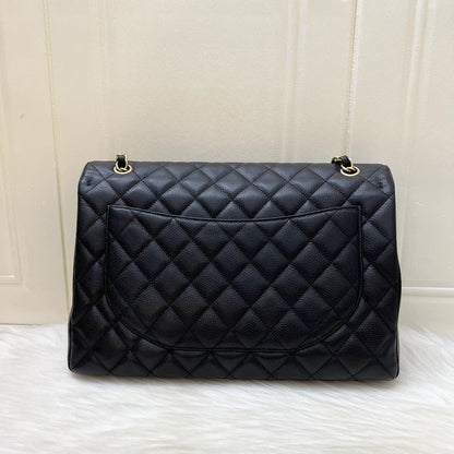 Chanel Classic Maxi Single Flap in Black Caviar and GHW