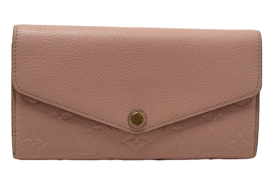 Louis Vuitton Pink Monogram Empreinte Leather Sarah Wallet
