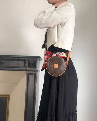 CELINE  Round Shoulder bag Brown Vintage teecbu