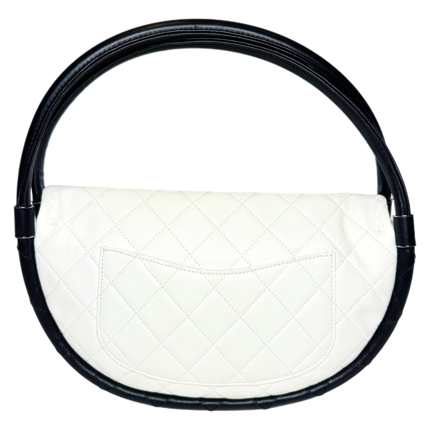 Chanel White Black Hula Hoop Bag