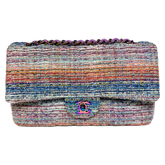 Chanel Multicolor Rainbow Chain Double Flap Bag