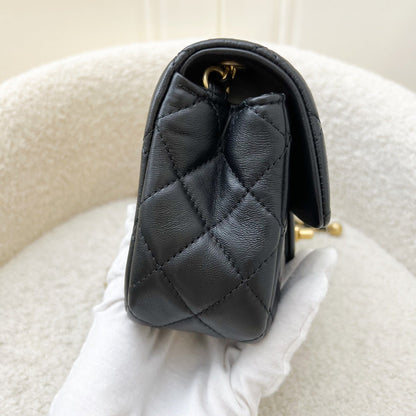 Chanel Pearl Crush Mini Rectangle Flap in Black Lambskin AGHW (AS1787)