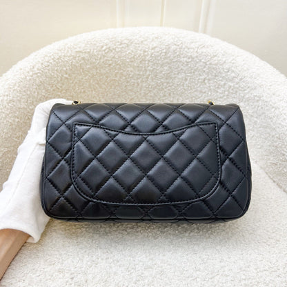 Chanel Pearl Crush Mini Rectangle Flap in Black Lambskin AGHW (AS1787)