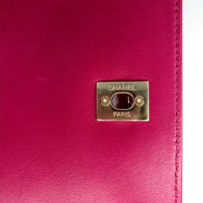 Tie Handle Flap bag in Dark Pink