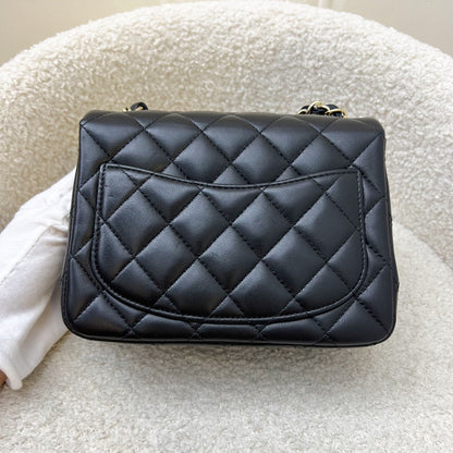 Chanel Classic Square Mini Flap in Black Lambskin and LGHW (Model: A35200)