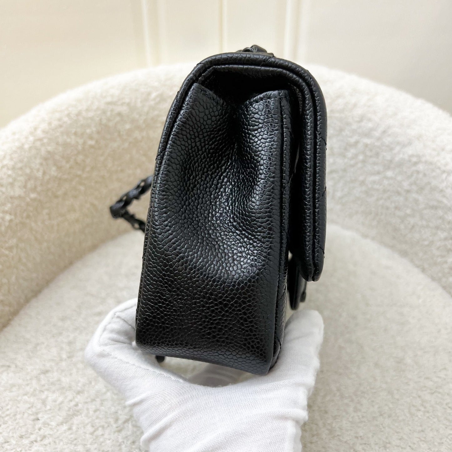 Chanel Incognito So Black Square Mini Flap in Black Caviar and BHW