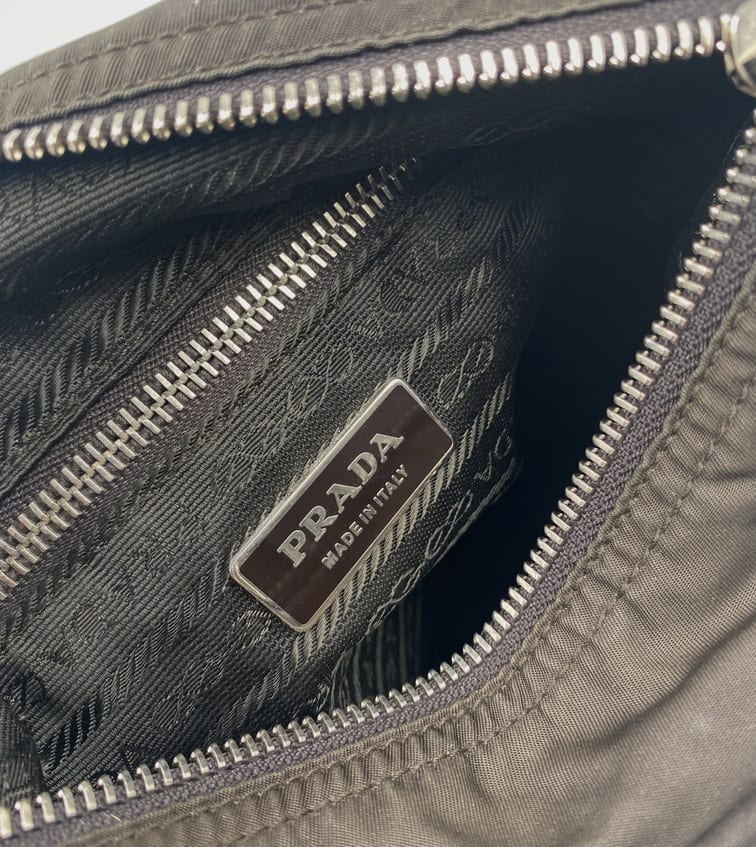 Prada Nylon Bag with Tan Leather Strap