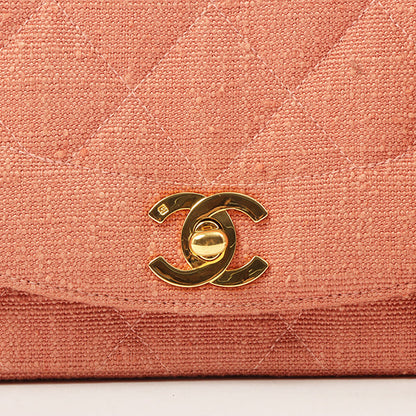Chanel 1992 Cotton Diana Flap Chain Bag Light Coral