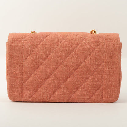 Chanel 1992 Cotton Diana Flap Chain Bag Light Coral