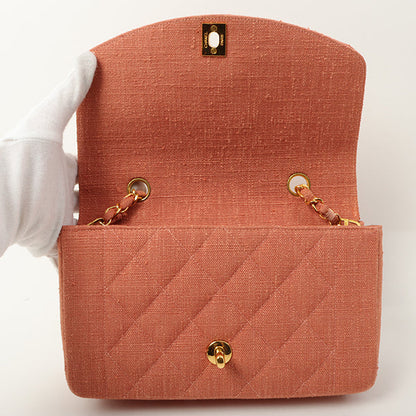 Chanel 1992 Cotton Diana Flap Chain Bag Light Coral