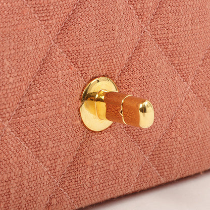 Chanel 1992 Cotton Diana Flap Chain Bag Light Coral