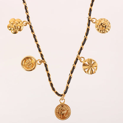 CHANEL 1996 Made Mini Cc Mark Multi Charm Necklace Black