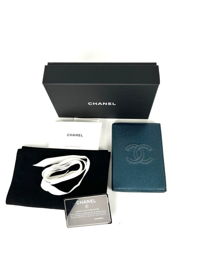 CHANEL Timeless CC 2019 Caviar Blue Passport Holder Case Cover