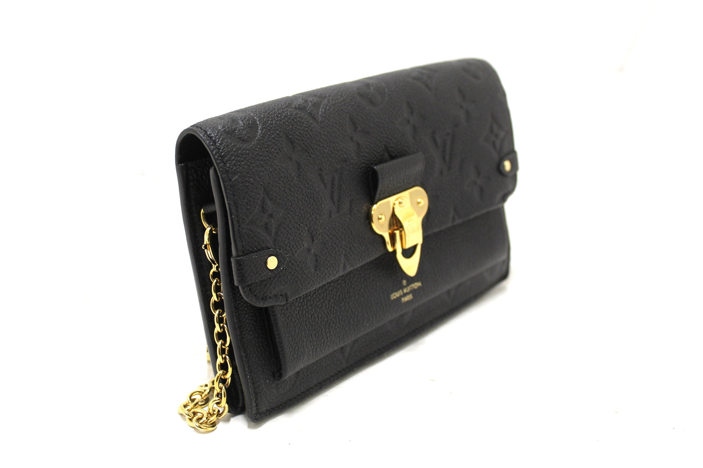 Louis Vuitton Black Monogram Empreinte Leather Vavin Chain Wallet Bag