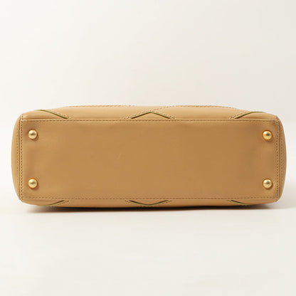 Chanel Around 2004 Made Big Cc Mark Stitch Handbag Beige