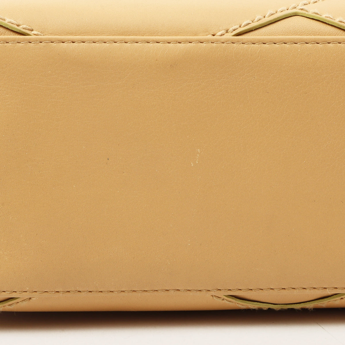 Chanel Around 2004 Made Big Cc Mark Stitch Handbag Beige
