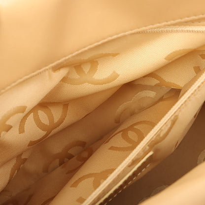 Chanel Around 2004 Made Big Cc Mark Stitch Handbag Beige
