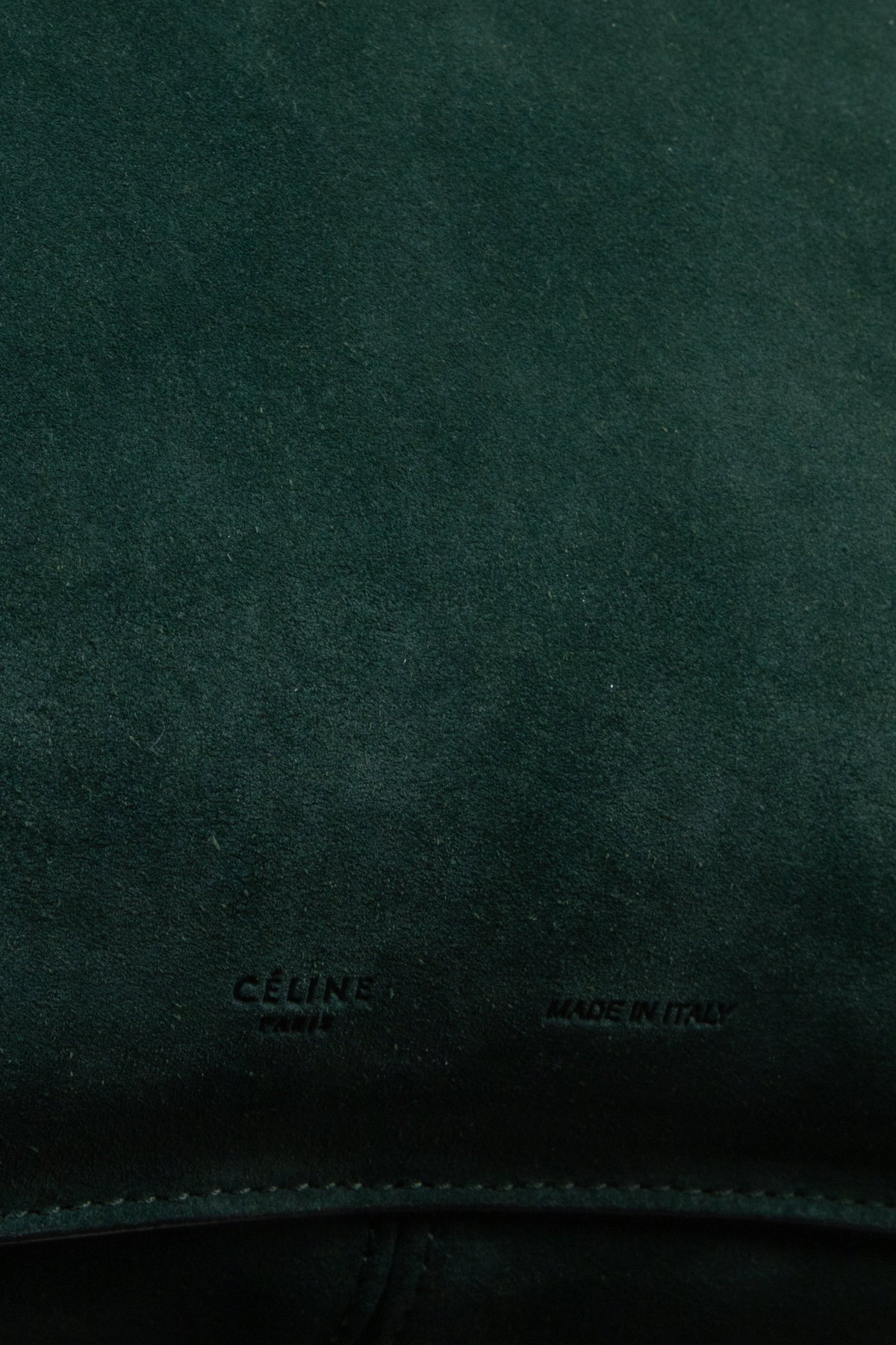 CÉLINE Gourmette Bag Suede Green
