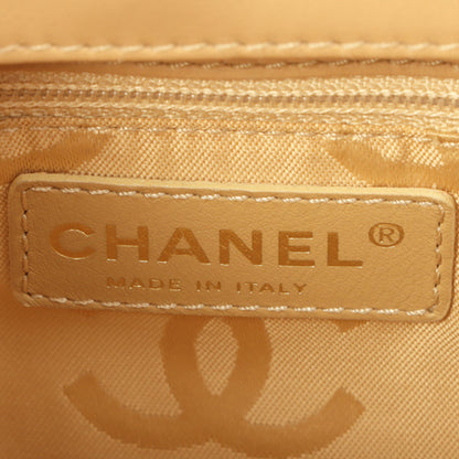 Chanel Around 2004 Made Big Cc Mark Stitch Handbag Beige