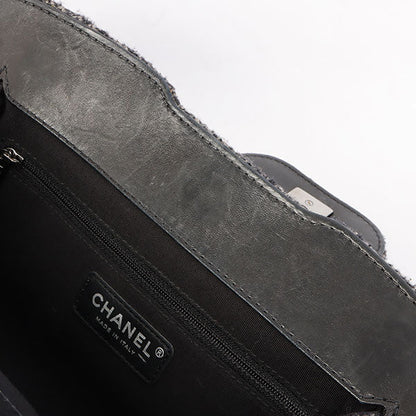 Chanel Around 2006 Made Tweed Cc Mark Plate Chain Shoulder Bag Black/Multi