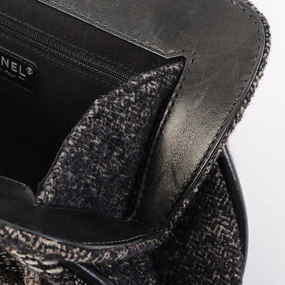 Chanel Around 2006 Made Tweed Cc Mark Plate Chain Shoulder Bag Black/Multi