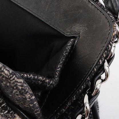 Chanel Around 2006 Made Tweed Cc Mark Plate Chain Shoulder Bag Black/Multi