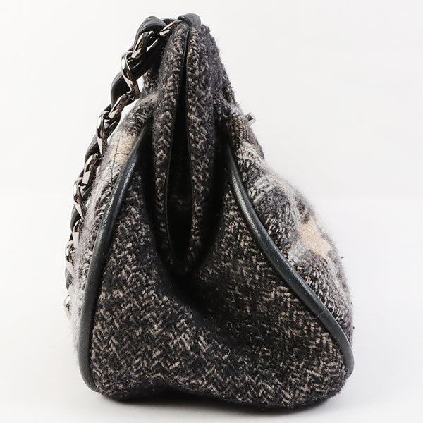 Chanel Around 2006 Made Tweed Cc Mark Plate Chain Shoulder Bag Black/Multi