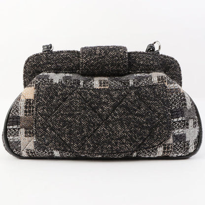 Chanel Around 2006 Made Tweed Cc Mark Plate Chain Shoulder Bag Black/Multi