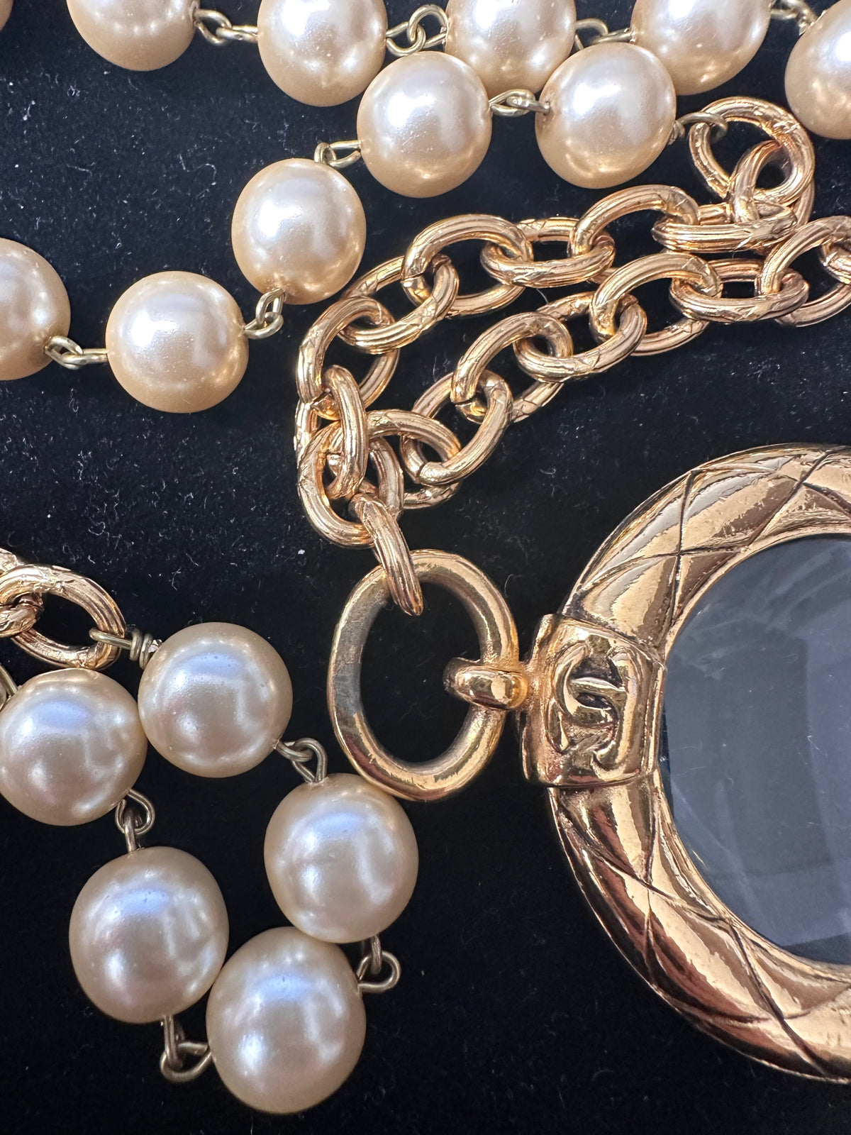 Pearl-embellished Double-chain Necklace