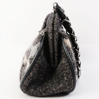 Chanel Around 2006 Made Tweed Cc Mark Plate Chain Shoulder Bag Black/Multi