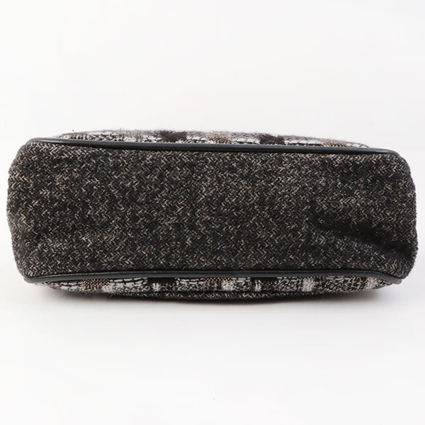 Chanel Around 2006 Made Tweed Cc Mark Plate Chain Shoulder Bag Black/Multi