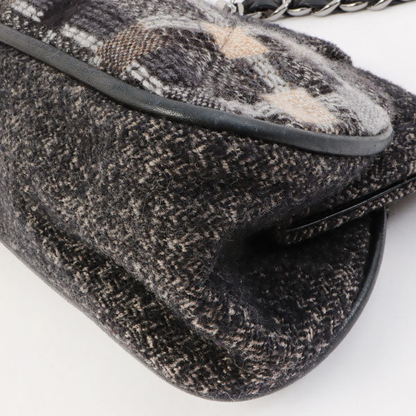 Chanel Around 2006 Made Tweed Cc Mark Plate Chain Shoulder Bag Black/Multi