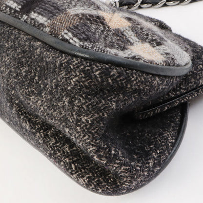 Chanel Around 2006 Made Tweed Cc Mark Plate Chain Shoulder Bag Black/Multi