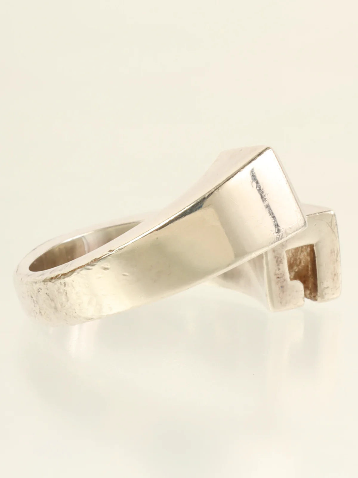GUCCI Color Stone Logo Ring Silver/Lime Green