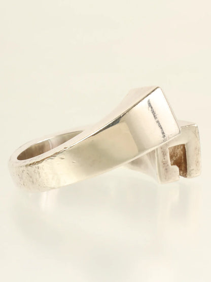 GUCCI Color Stone Logo Ring Silver/Lime Green