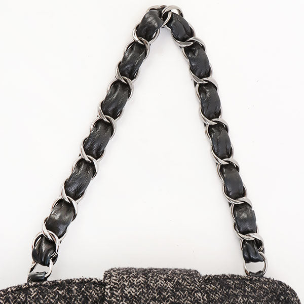 Chanel Around 2006 Made Tweed Cc Mark Plate Chain Shoulder Bag Black/Multi