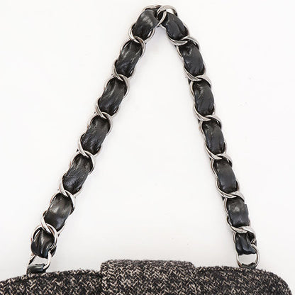 Chanel Around 2006 Made Tweed Cc Mark Plate Chain Shoulder Bag Black/Multi