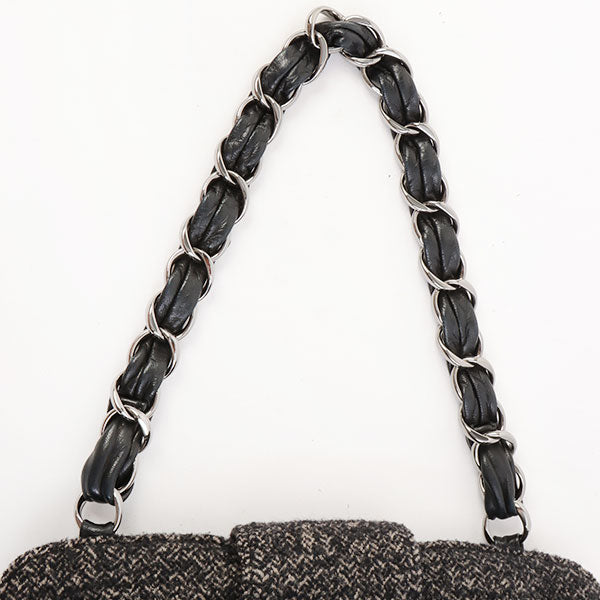 Chanel Around 2006 Made Tweed Cc Mark Plate Chain Shoulder Bag Black/Multi