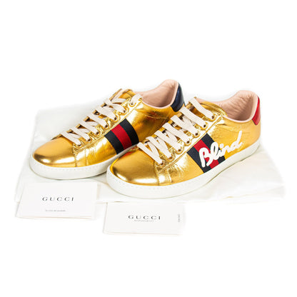 Gucci Ace Leather Embroidered Sneaker