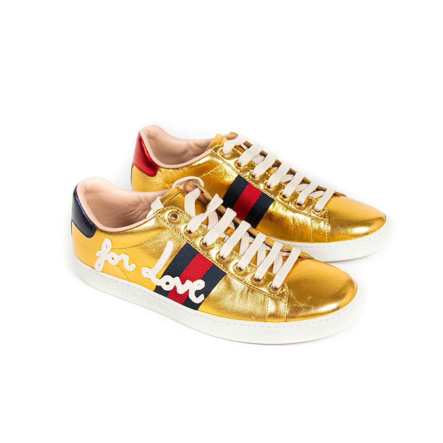 Gucci Ace Leather Embroidered Sneaker