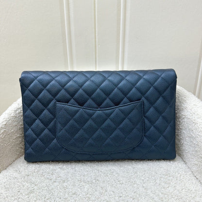 Chanel Timeless Clutch in Iridescent Blue Caviar and LGHW